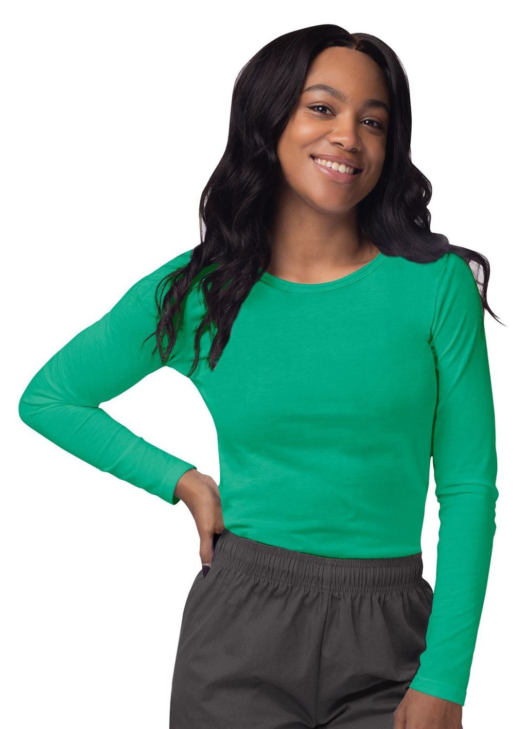 Adar Women's Long Sleeve Comfort Underscrub Tee 3