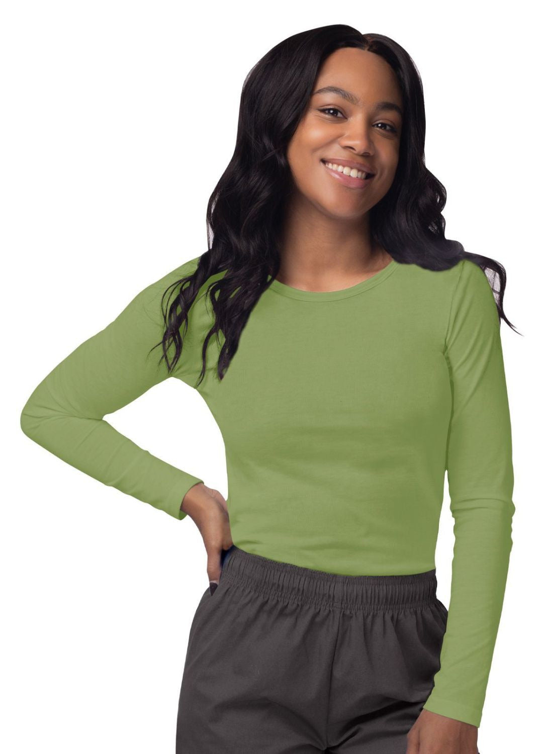 Adar Women's Long Sleeve Comfort Underscrub Tee 3