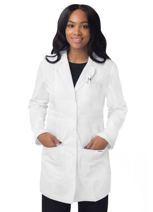 Adar 33" Women's Modern Slim Lab Coat - White