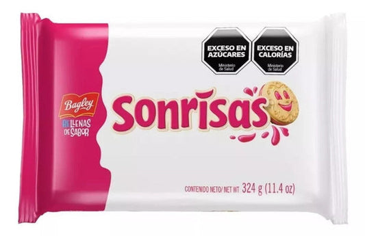 Pampa Direct Sonrisas Cookies with Strawberry Jelly Filling, 324 g / 11.42 oz (Tripack)