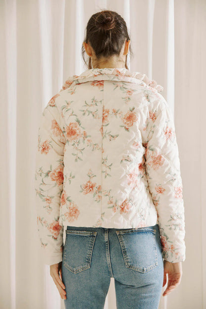 Ruby & Jenna Women's Floral Puffer Jacket