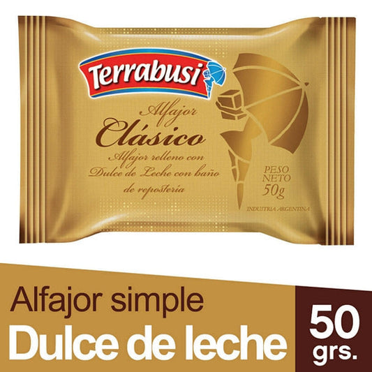 Pampa Direct Terrabusi Alfajores Classic Milk Chocolate Filled with Dulce de Leche, 50 g / 1.76 oz ea (pack of 6)