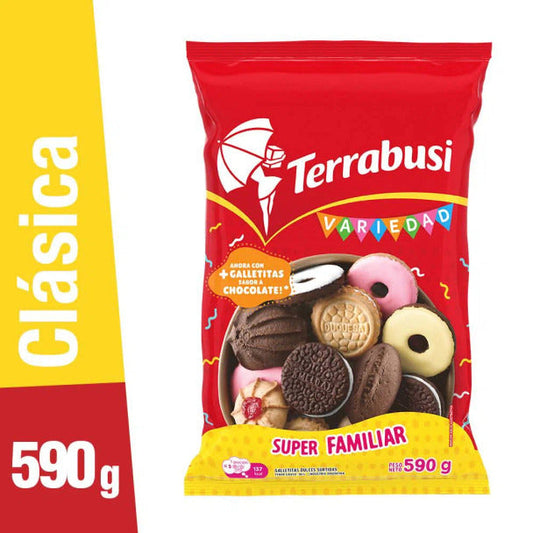 Pampa Direct Galletitas Terrabusi Variedad Assorted Cookies Boca de Dama, Duquesa, Anillos & Melba, 590 g / 20.81 oz bag