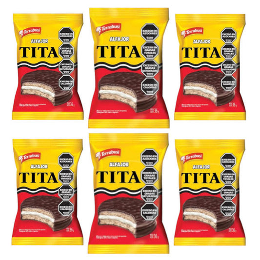 Pampa Direct Tita Alfajor Minicake With Lemon Cream Filling, 36 g / 1.27 oz (pack of 6)