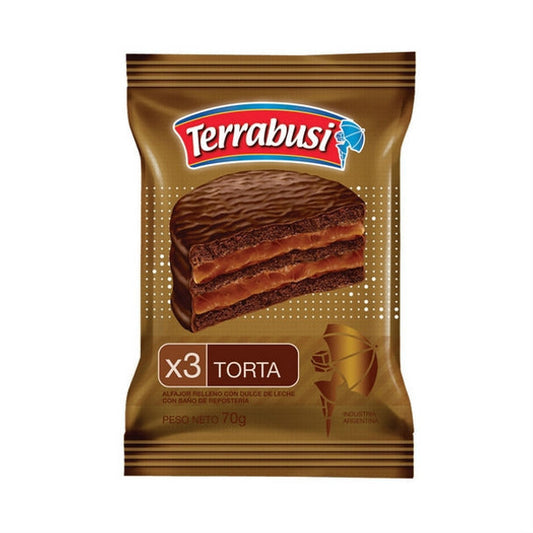 Pampa Direct Terrabusi Alfajor Torta Minicake Triple with Dulce de Leche, 70 g / 2.5 oz (pack of 6)