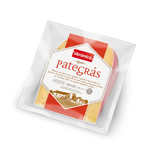 Pampa Direct Verónica Queso Pategrás Trozado Semi-Hard Cheese Pategras Pasta Semi-Dura - Gluten Free, 370 g / 13 oz sealed pack