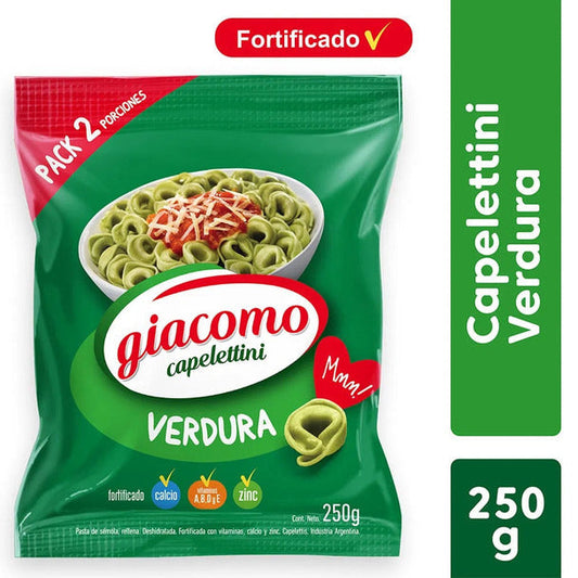 Pampa Direct Giacomo Capelettini Verduras Vegetables Delicious Classic Pasta, 250 g / 8.81 oz bag