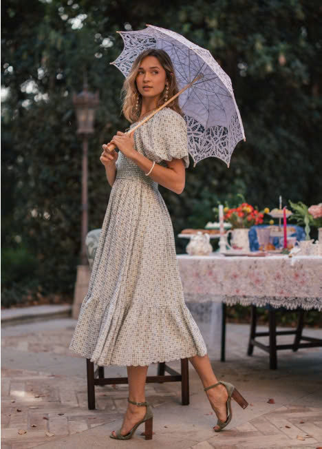 JessaKae Rosie Posie Dress - Tea Green