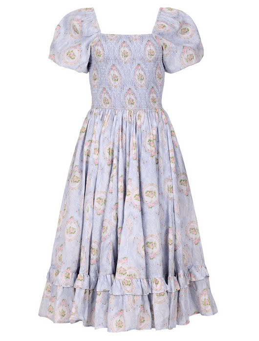 JessaKae Blooming Bows Dress - Bluebell